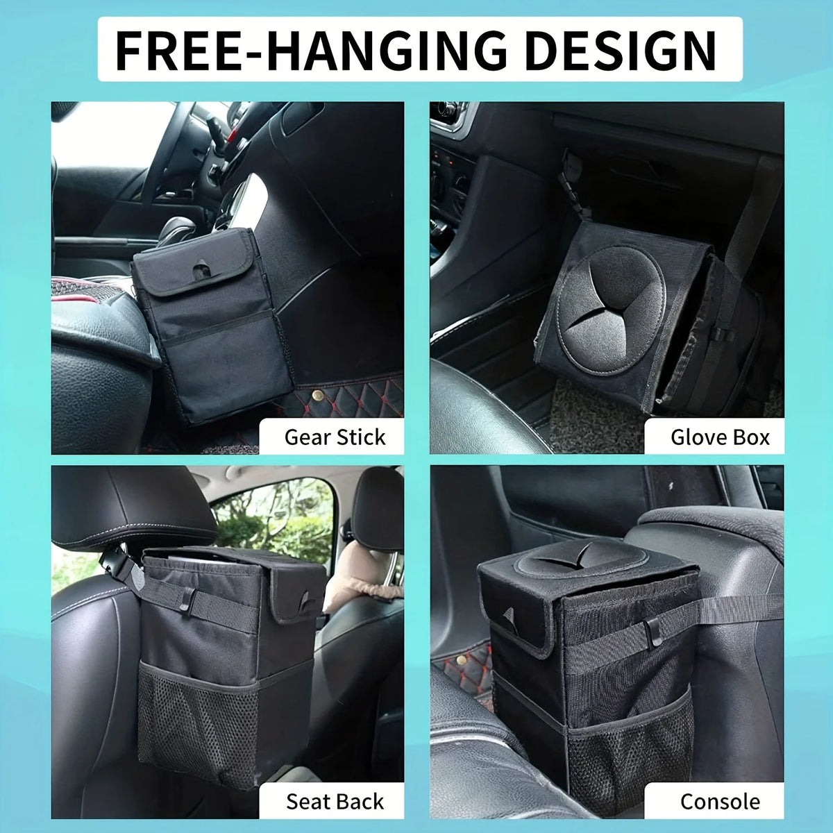Collapsible Car Trash Can with Lid