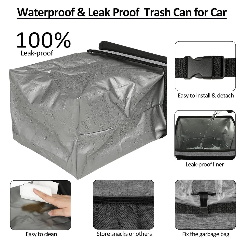Collapsible Car Trash Can with Lid