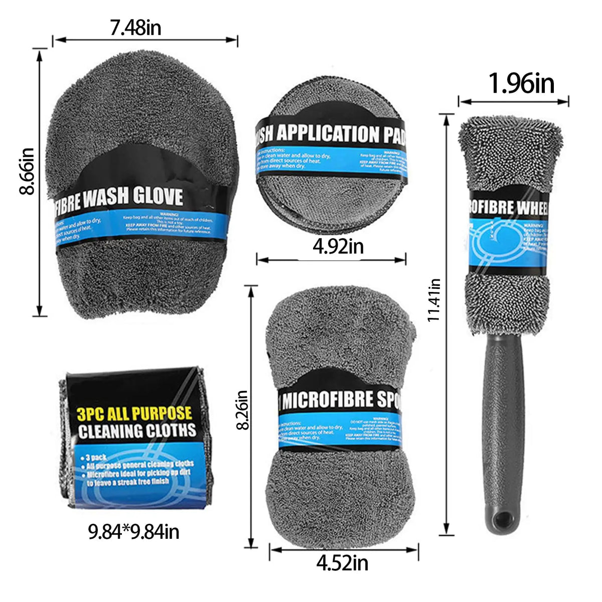 Car Cleaning Kit – 9 Piece Wash & Detail Set